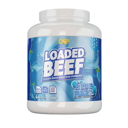 CNP Loaded Beef ISO Protein Size: 1.8kg Flavour: Blue Raspberry