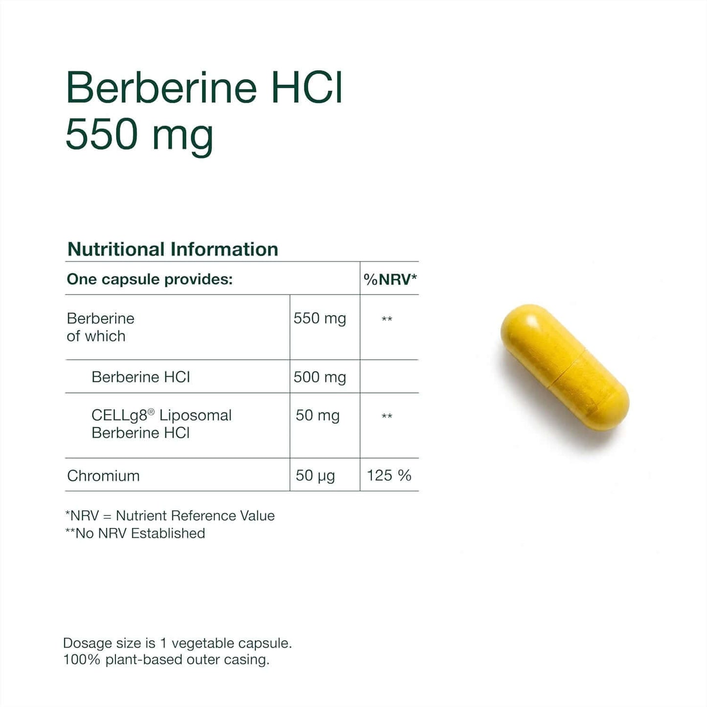 Natroceutics Berberine Complex Nutrition Facts