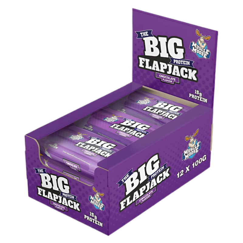 Muscle Moose Big Protein Flapjacks Size: 12 x 100g Flavour: Chocolate