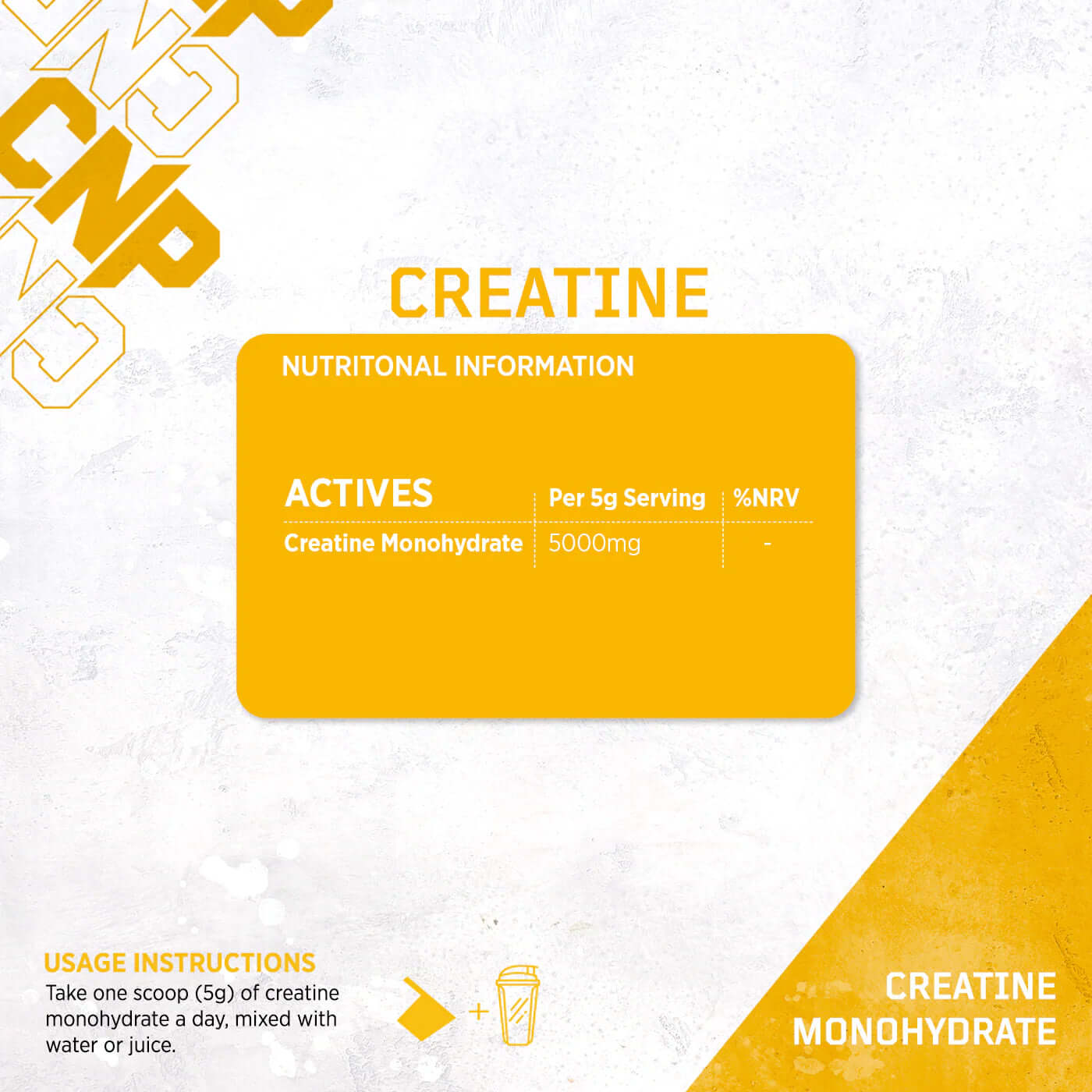 CNP Creatine Monohydrate Nutrition Facts