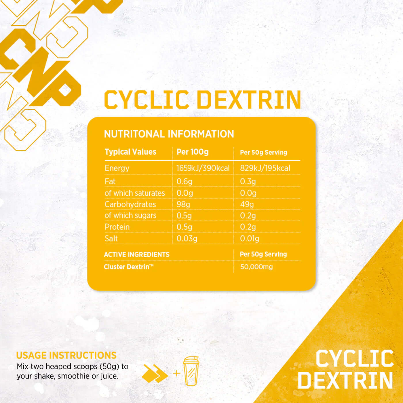 CNP Cyclic Dextrin Nutritional Facts