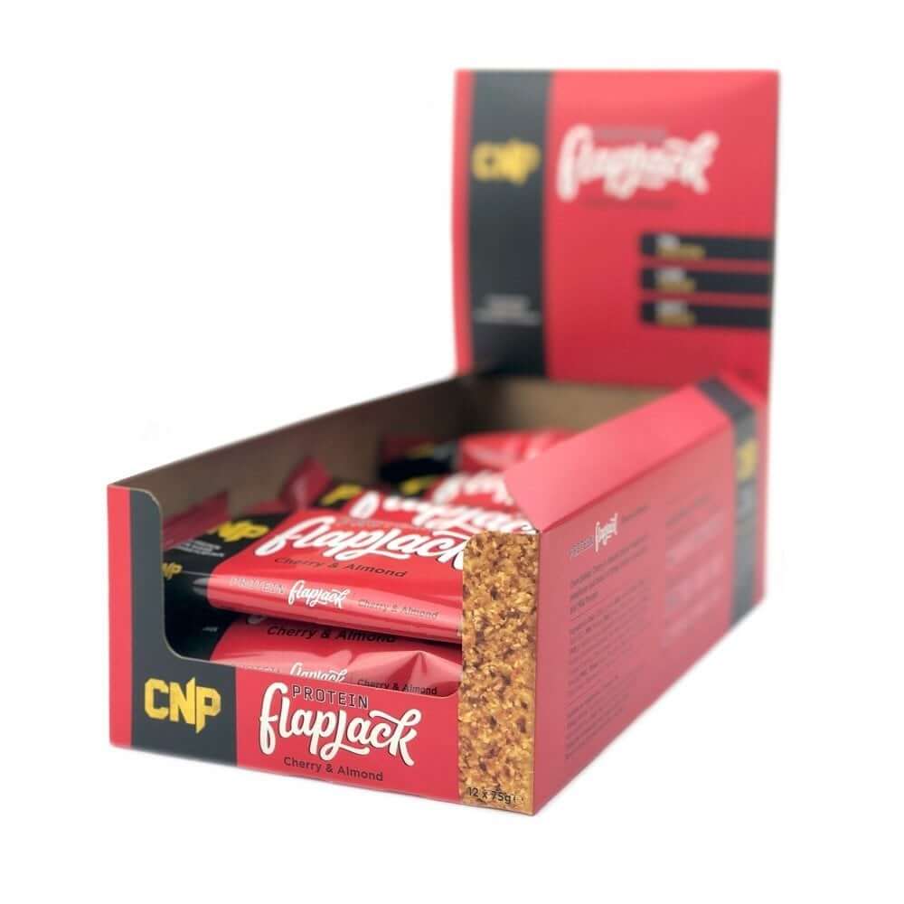 CNP Protein Flapjacks Size: 12 x 75g Flapjacks Flavour: Cherry Almond