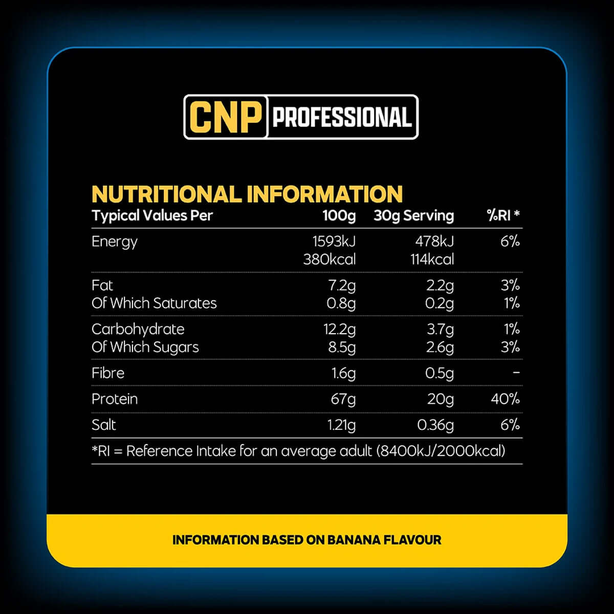 CNP Whey Protein Nutrition Facts