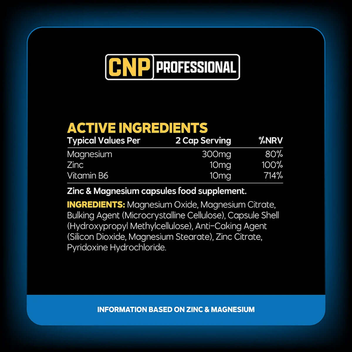 CNP Zinc & Magnesium Nutrition Facts