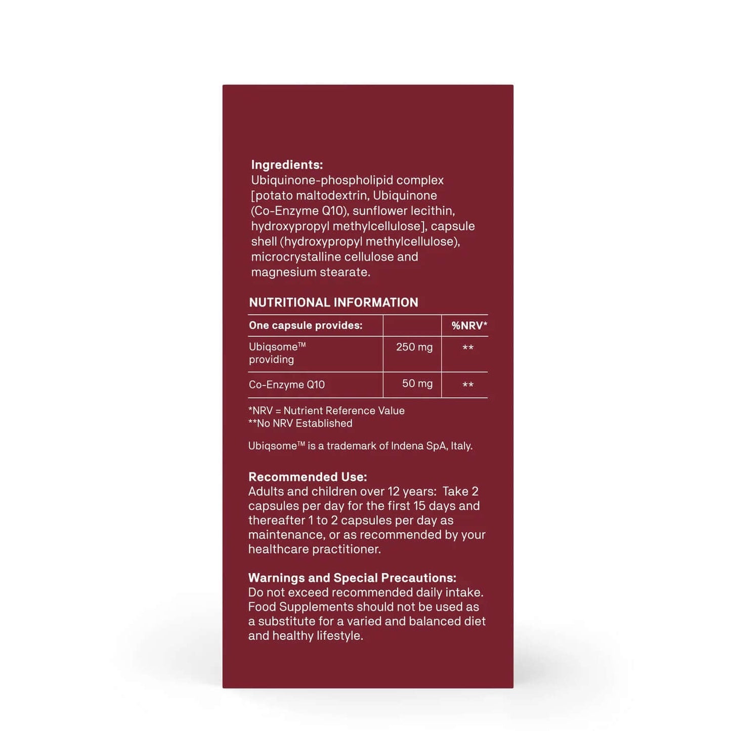 Natroceutics Co Enzyme Q10 Advanced Nutrition Facts