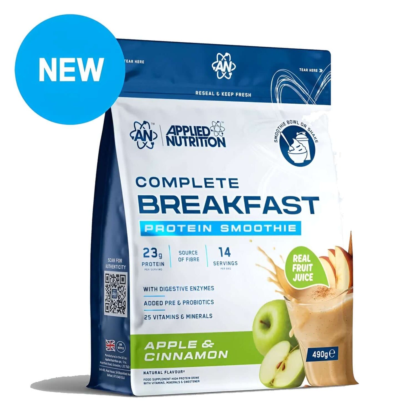 Applied Nutrition Complete Breakfast Protein Smoothie Size: 450g Flavour: Apple & Cinnamon