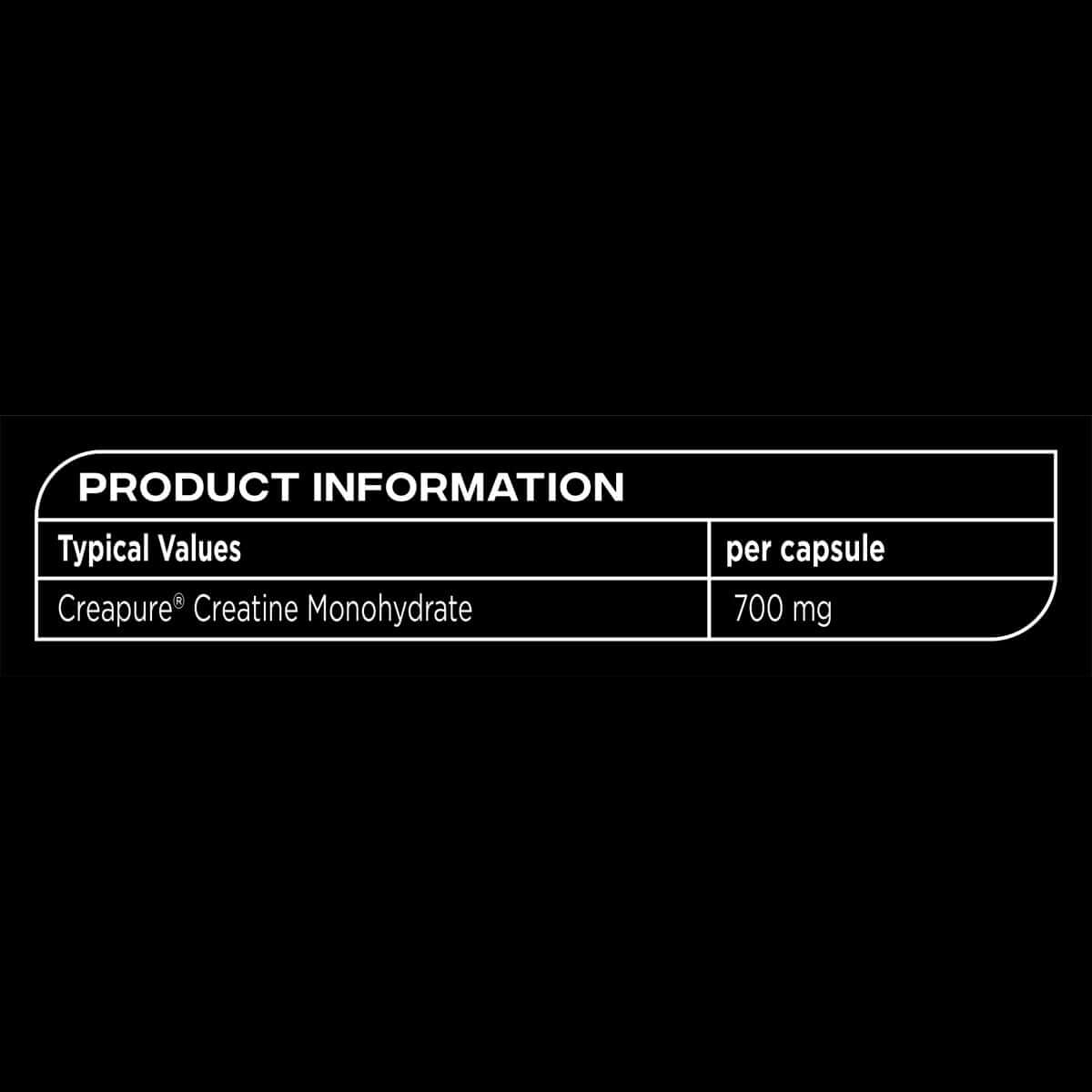 Reflex Creapure Creatine Capsules Nutrition Facts