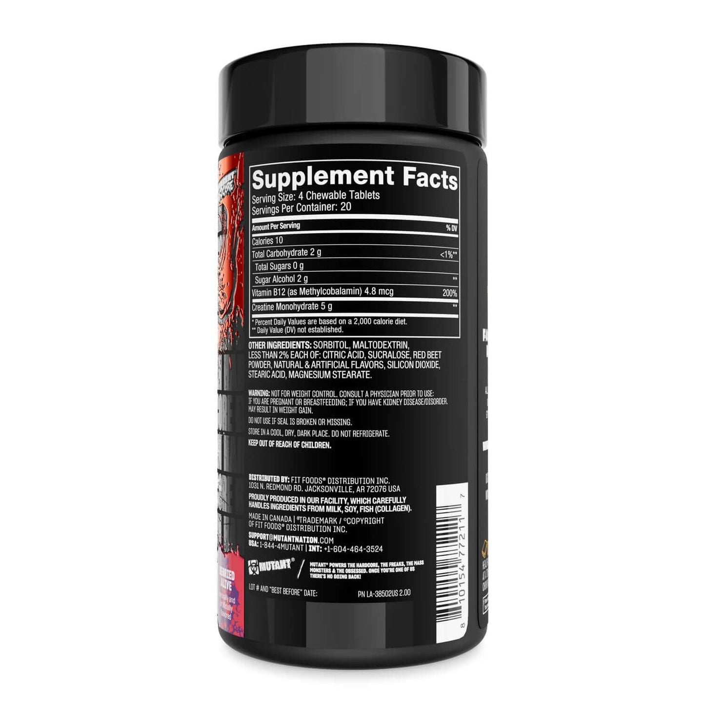 Mutant Creatine Bytz Nutrition Facts
