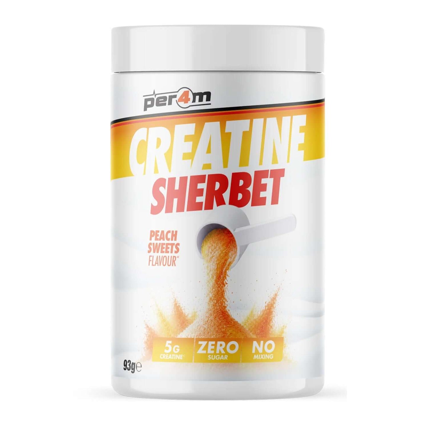 Per4m Creatine Sherbert Size: 93g Flavour: Peach Sweets