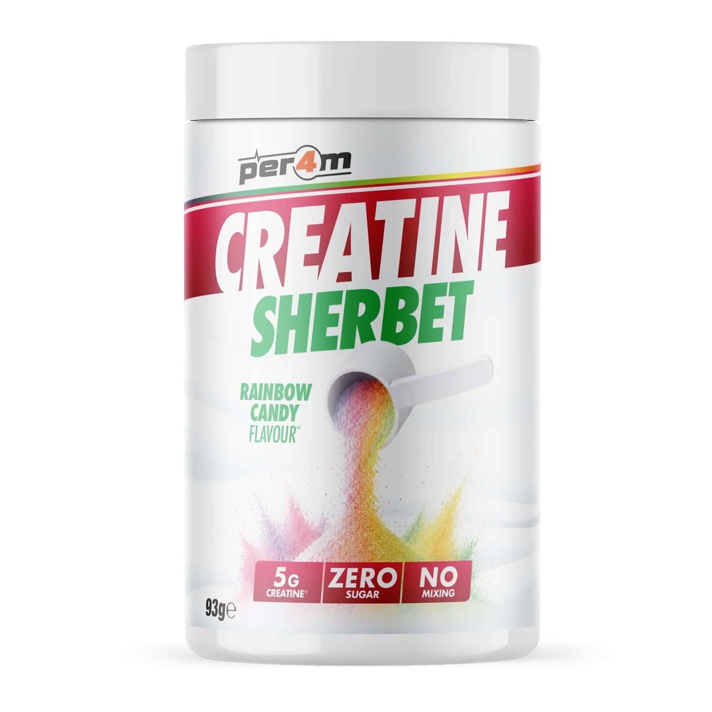 Per4m Creatine Sherbert Size: 93g Flavour: Rainbow Candy