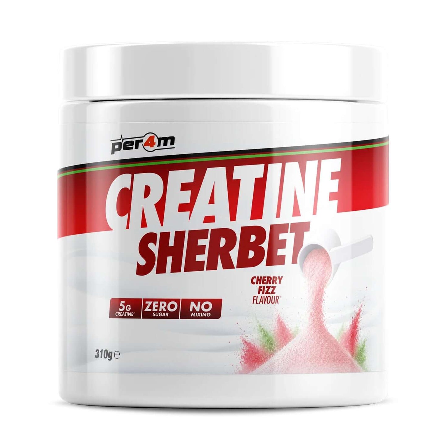 Per4m Creatine Sherbert Size: 310g Flavour: Cherry Fizz