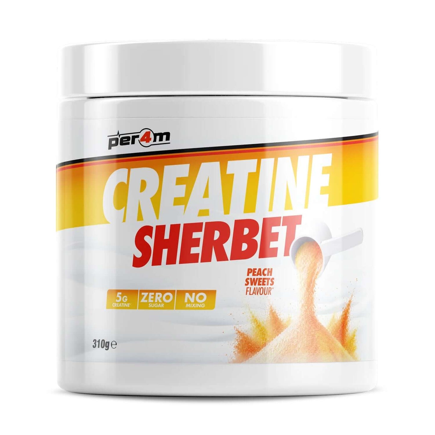 Per4m Creatine Sherbert Size: 310g Flavour: Peach Sweets