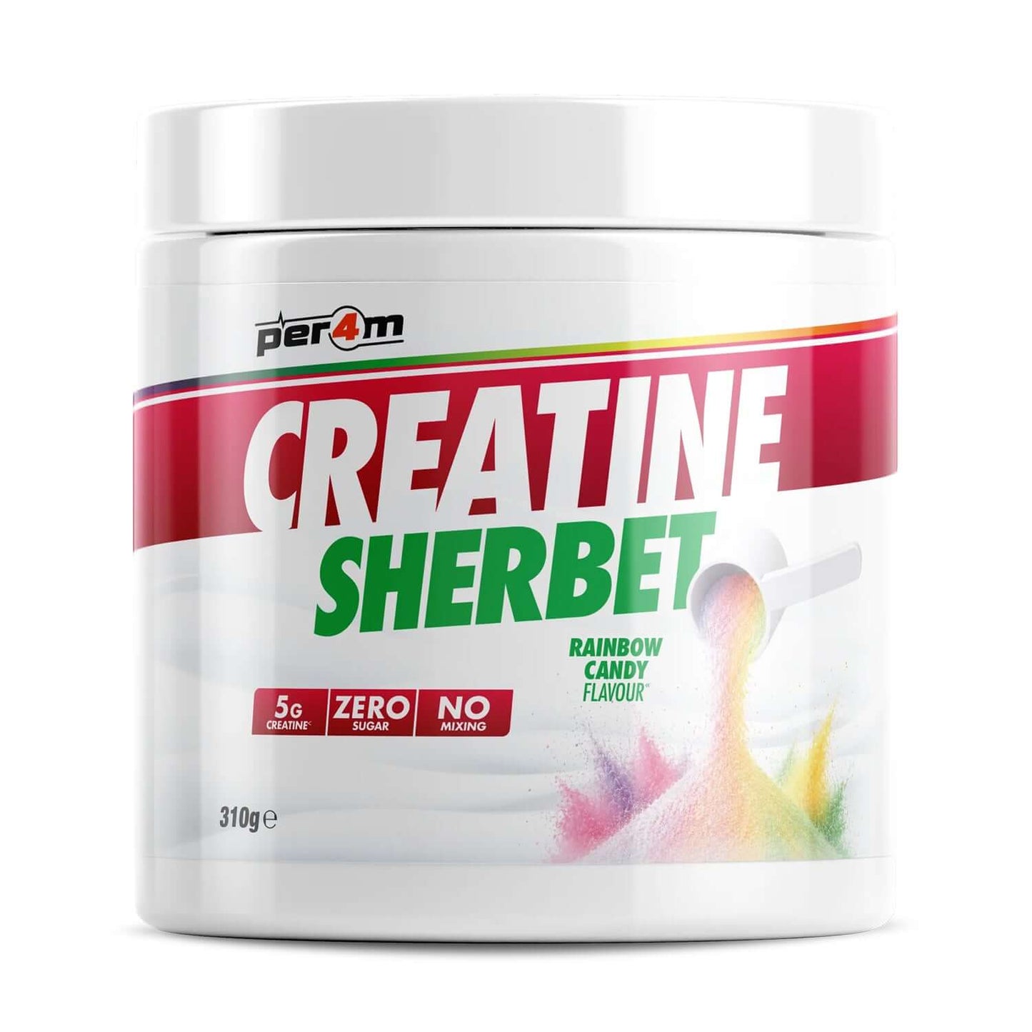 Per4m Creatine Sherbert Size: 310g Flavour: Rainbow Candy