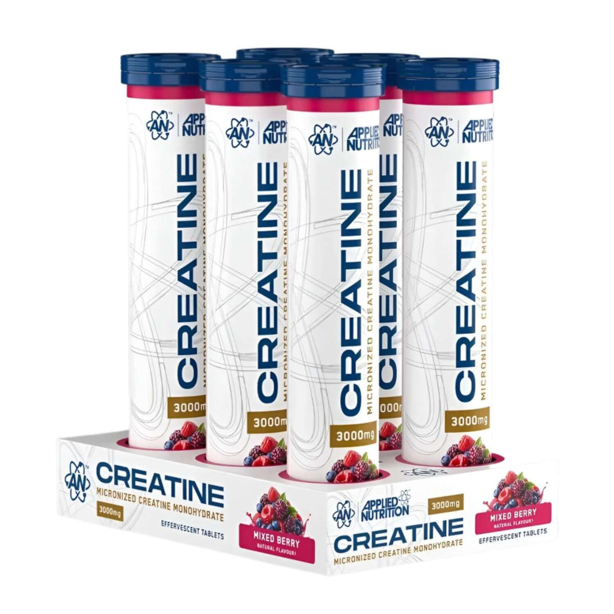 Applied Nutrition Creatine Monohydrate Effervescent Tablets Size: 6 x 20 Tablets Flavour: Mixed Berry