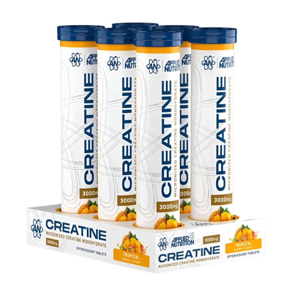 Applied Nutrition Creatine Monohydrate Effervescent Tablets Size: 6 x 20 Tablets Flavour: Tropical
