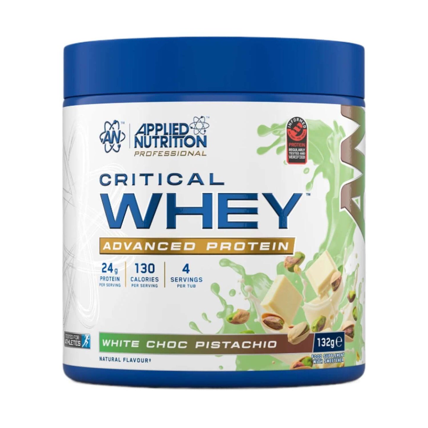 Applied Nutrition Critical Whey Sample Tub Size: 132g Flavour: White Chocolate Pistachio