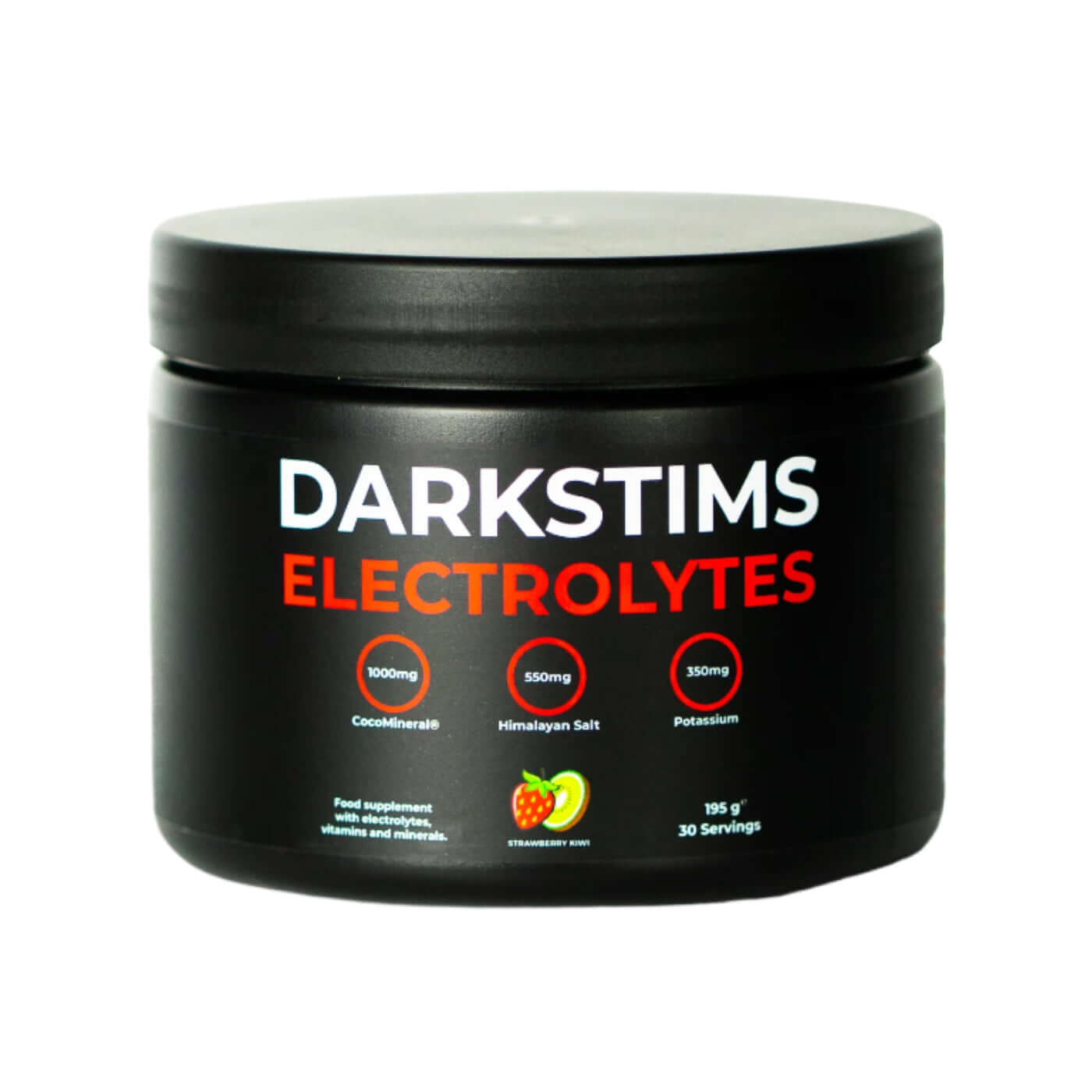 DarkStims Electrolytes Size: 195g Flavour: Strawberry Kiwi