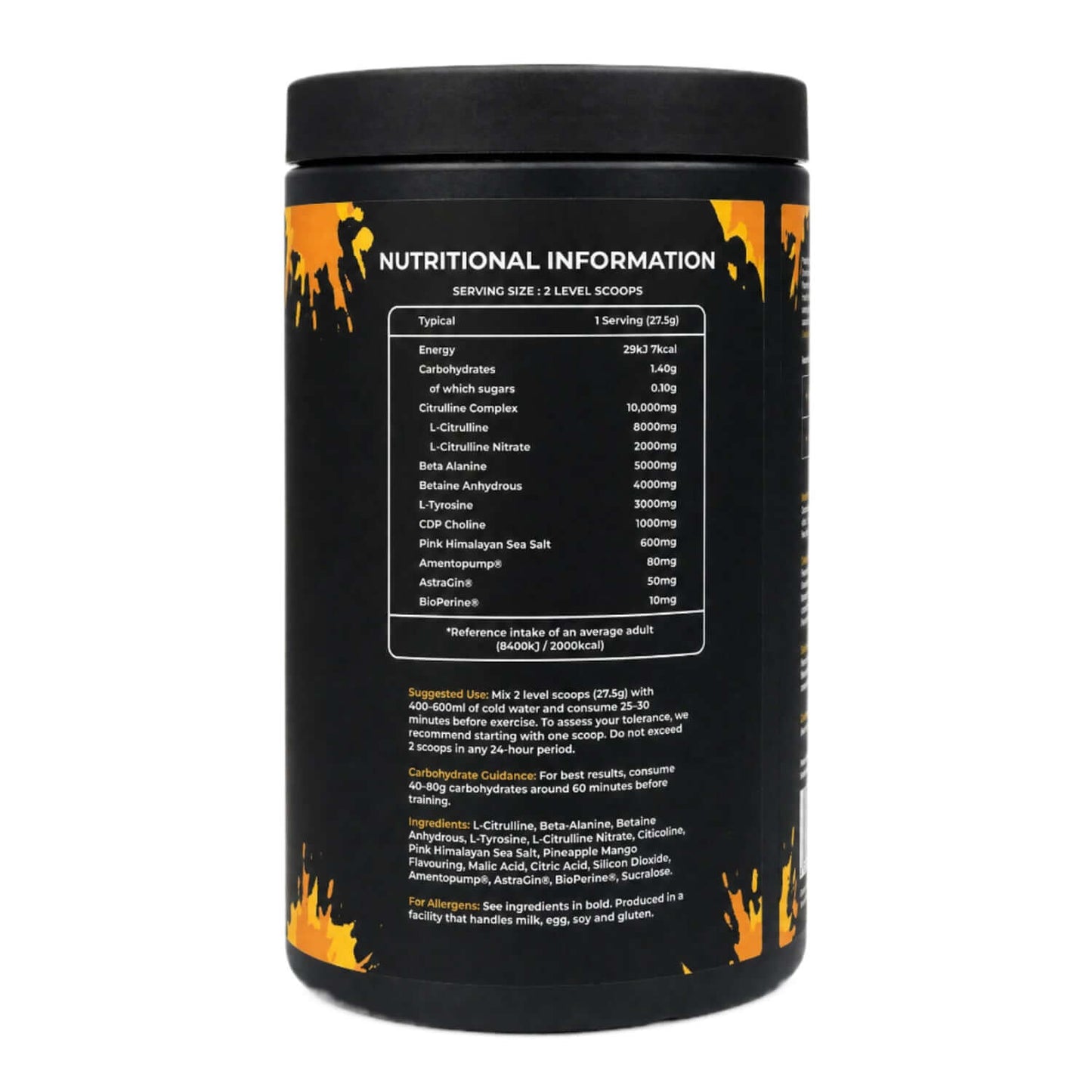 DarkStims Pump V2 Nutrition Facts