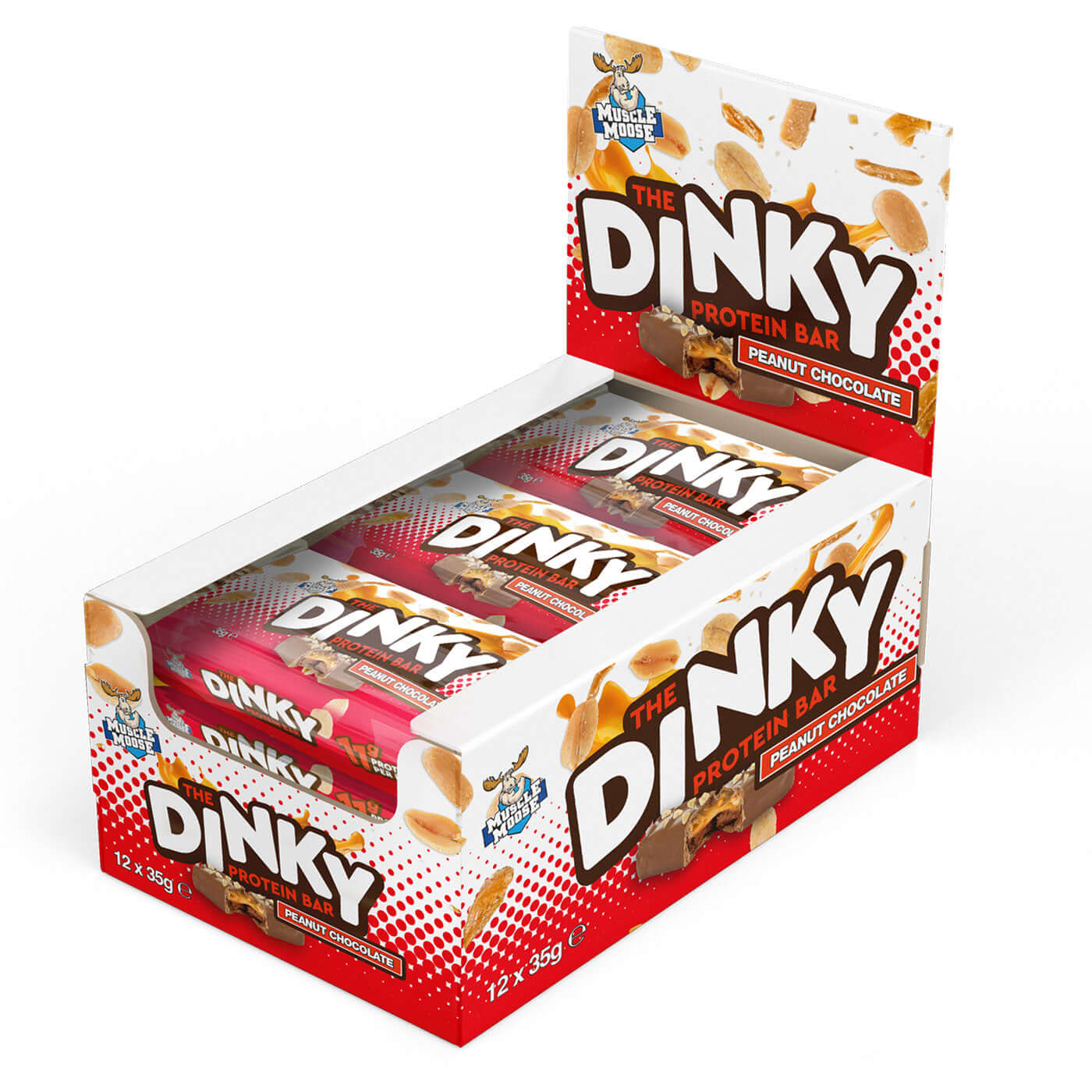 Muscle Moose Dinky Protein Bars Size: 12 x 35g Flavour: Peanut Chocolate