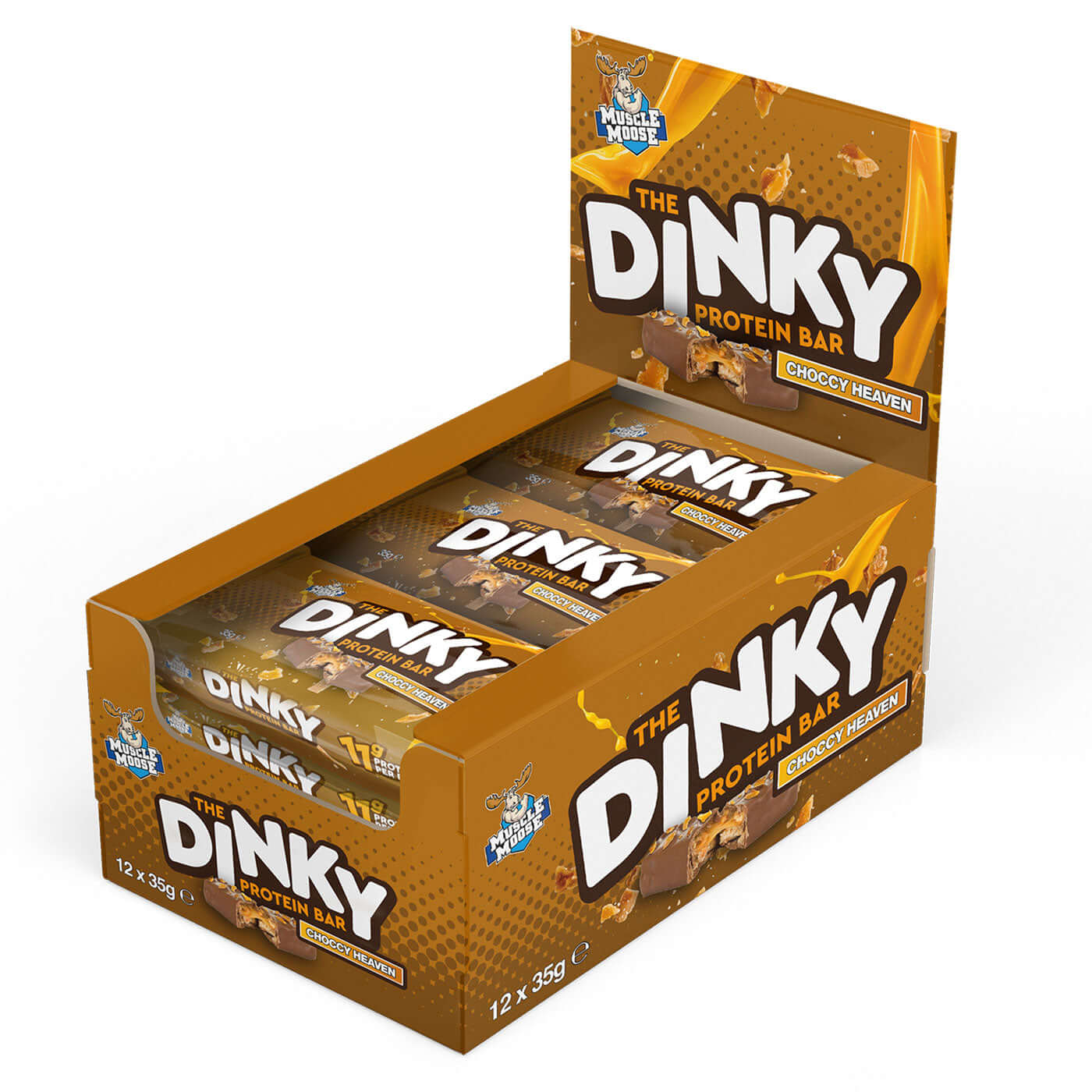 Muscle Moose Dinky Protein Bars Size: 12 x 35g Flavour: Choccy Heaven