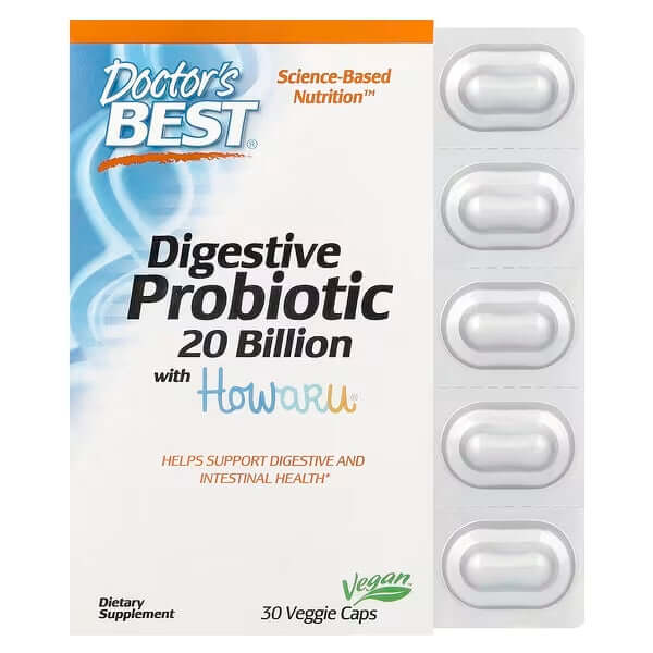 Doctor's Best Digestive Probiotic 20 Billion CFU Size: 30 Capsules