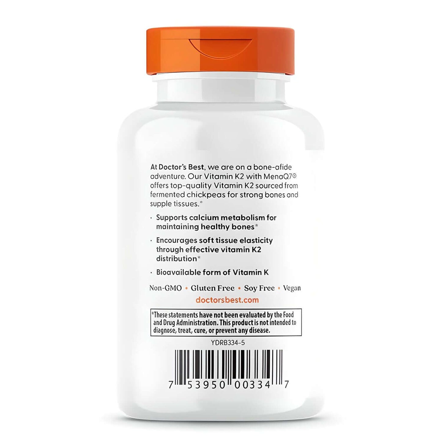 Doctor's Best Natural Vitamin K2 MK7 100mcg Label