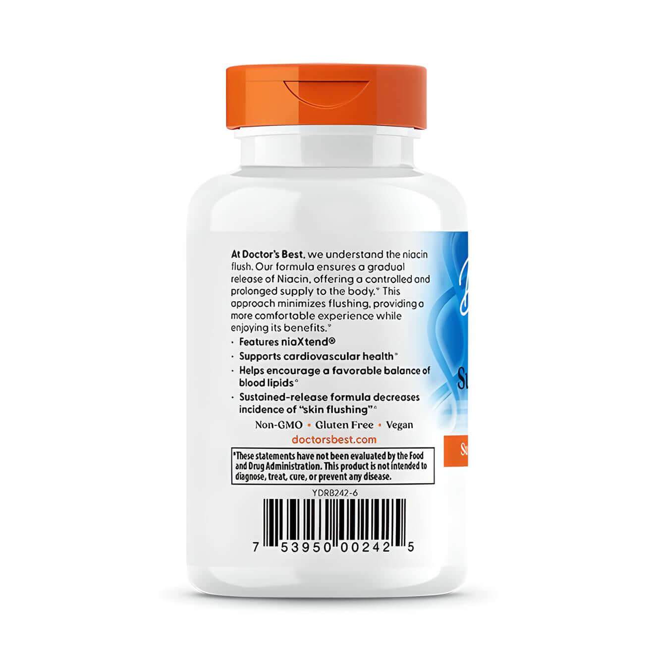 Doctor's Best Time Release Niacin 500mg Label