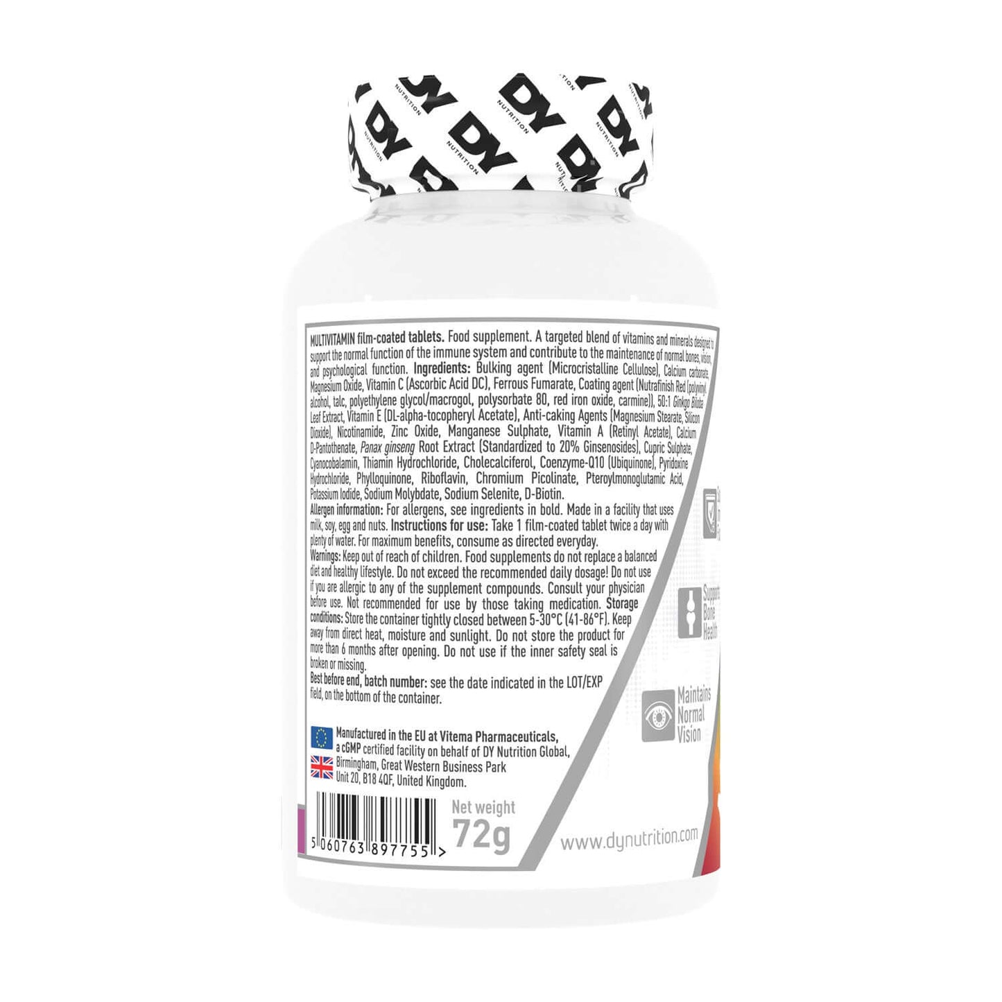 Dorian Yates Nutrition Multivitamin Complex Label