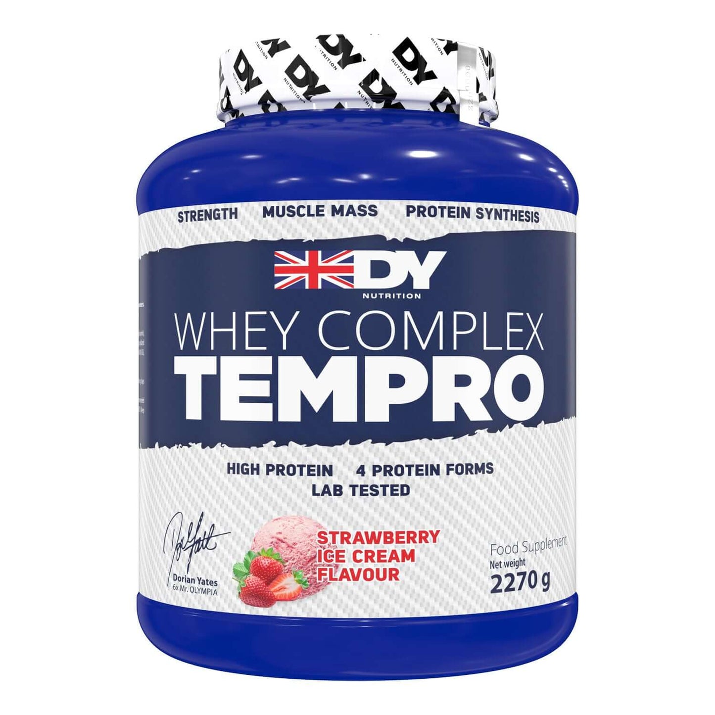 Dorian Yates Nutrition Whey Complex Tempro Size: 2.27kg Flavour: Strawberry