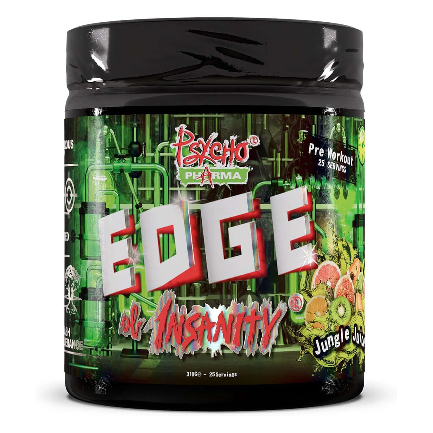 Psycho Pharma Edge Of Insanity Pre Workout Size: 25 Svgs Flavour: Jungle Juice