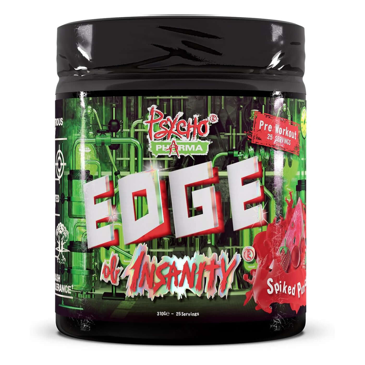 Psycho Pharma Edge Of Insanity Pre Workout Size: 25 Svgs Flavour: Spiked Punch