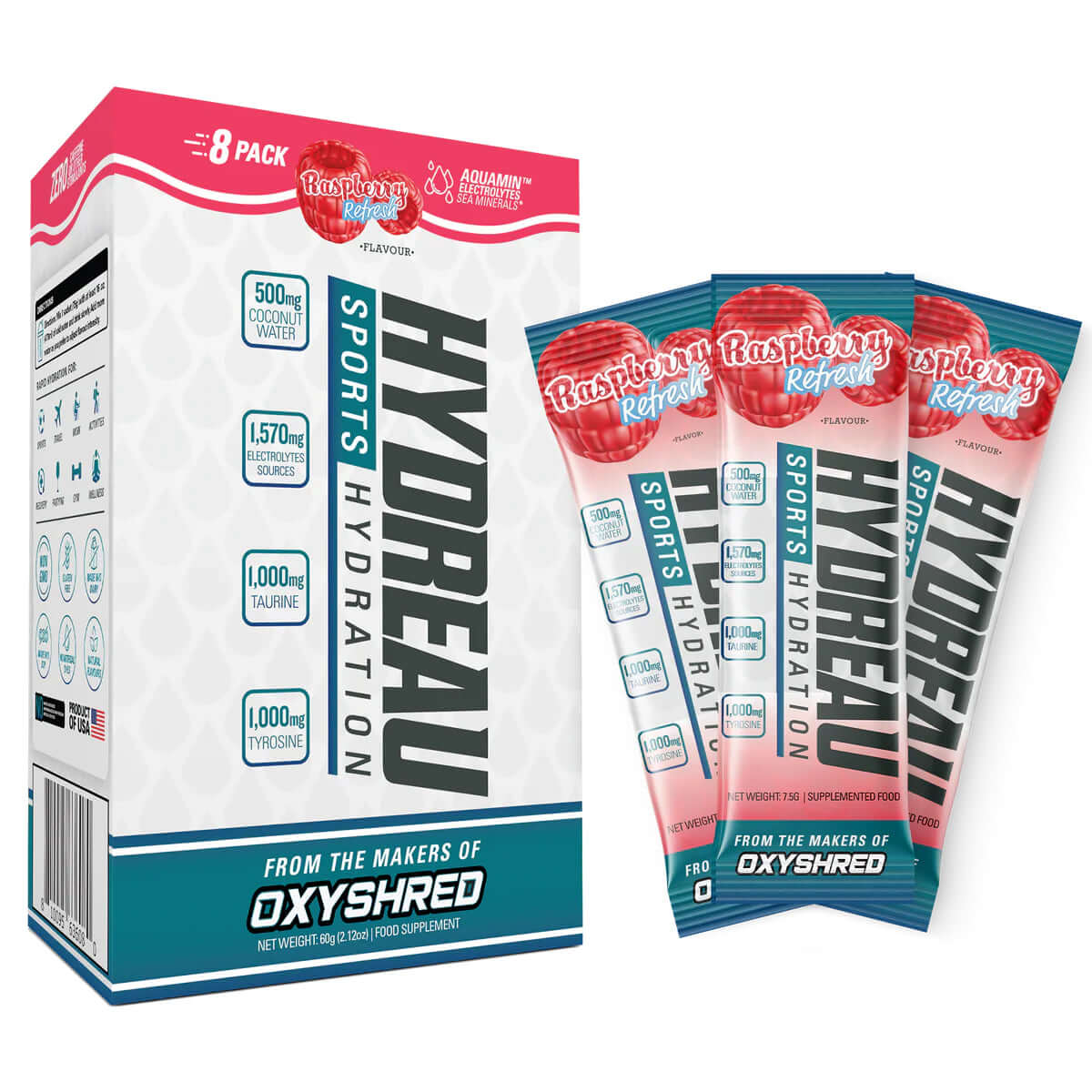 EHP Labs Hydreau Stick Pack Size: Box of 8 Flavour: Raspberry Refresh