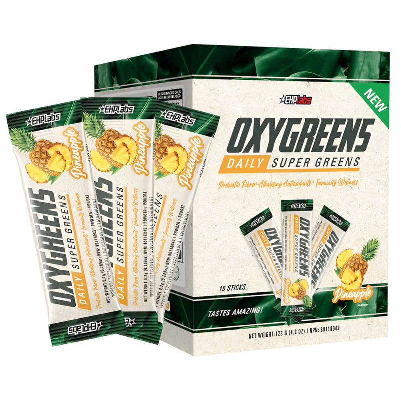 EHP Labs OxyGreens Stick Pack Size: Box of 15 Flavour: Pineapple