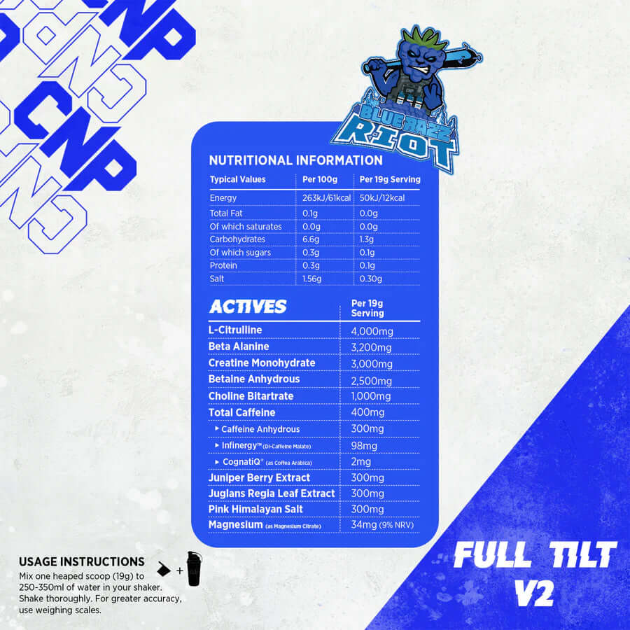 CNP Full Tilt Nutritional Information