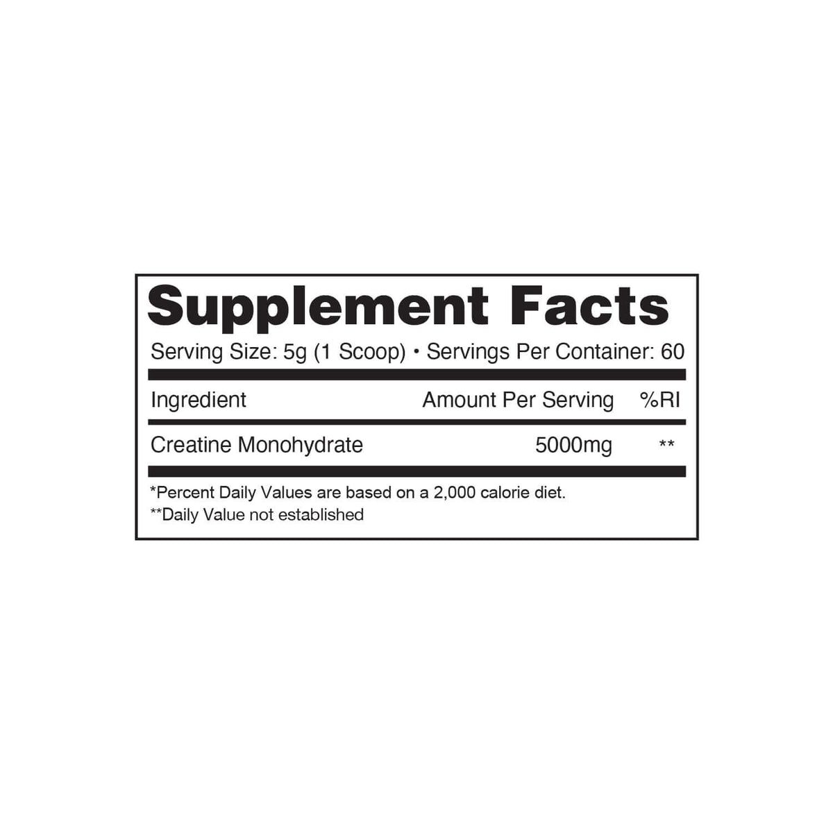 Gaspari Creatine Monohydrate Nutrition Facts