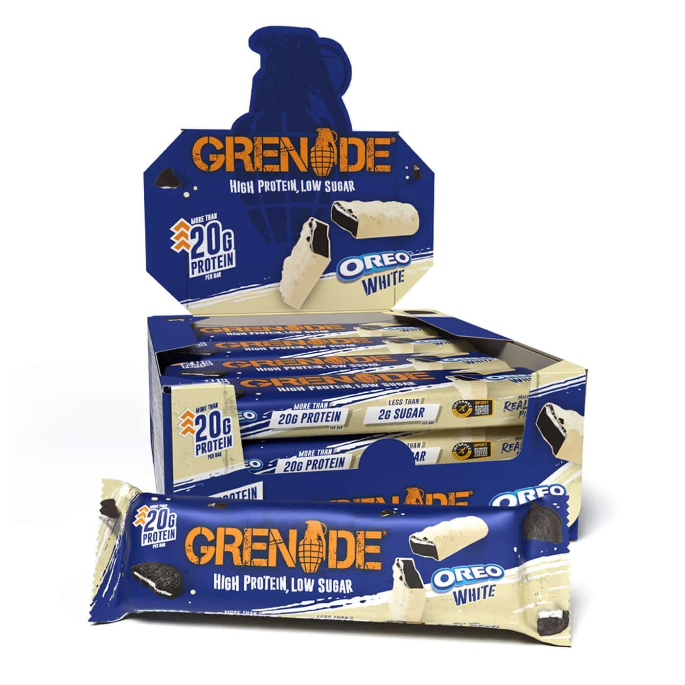 Grenade Protein Bars Size: 12 x 60g Flavour: White Oreo