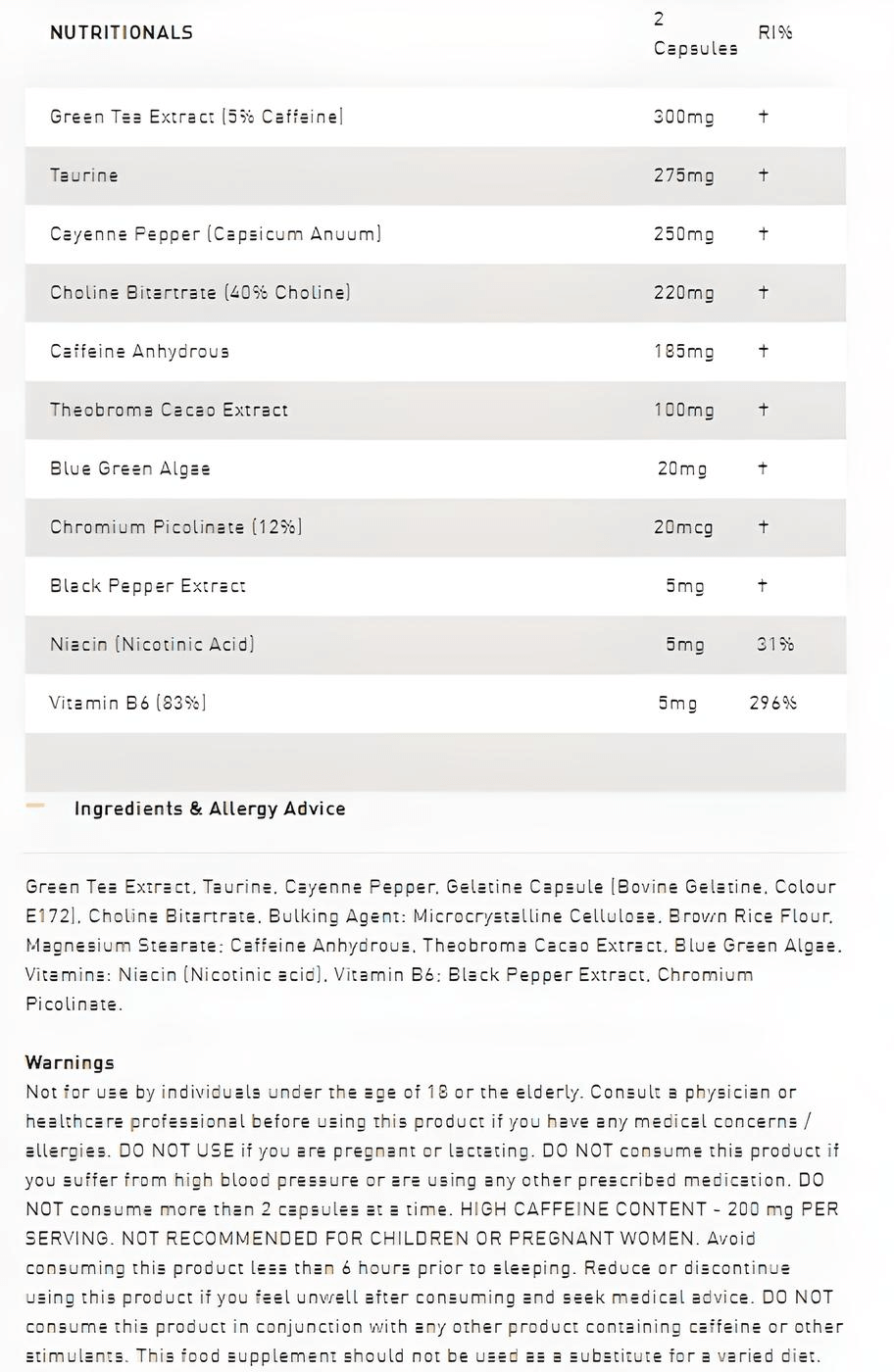 Grenade Black Ops Thermogenic Fat Burner