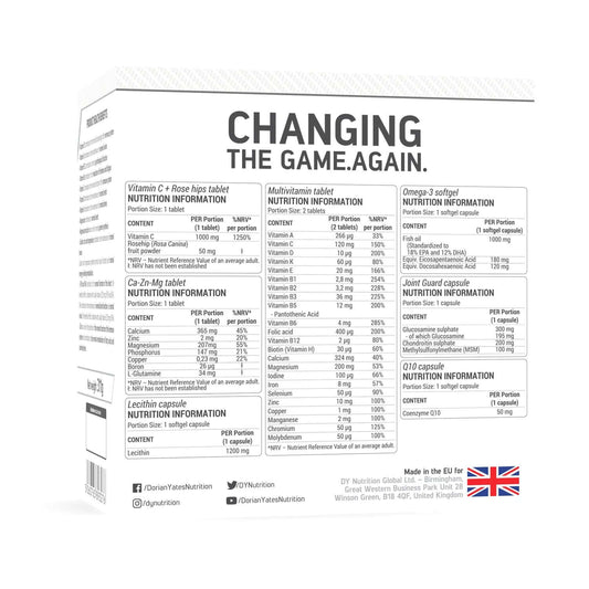 Dorian Yates Nutrition HIT Pack Complex Nutrition Facts