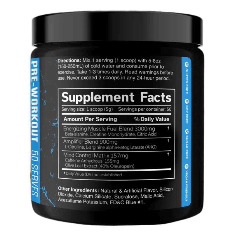 JNX Sports The Curse Pre Workout Supplement Facts