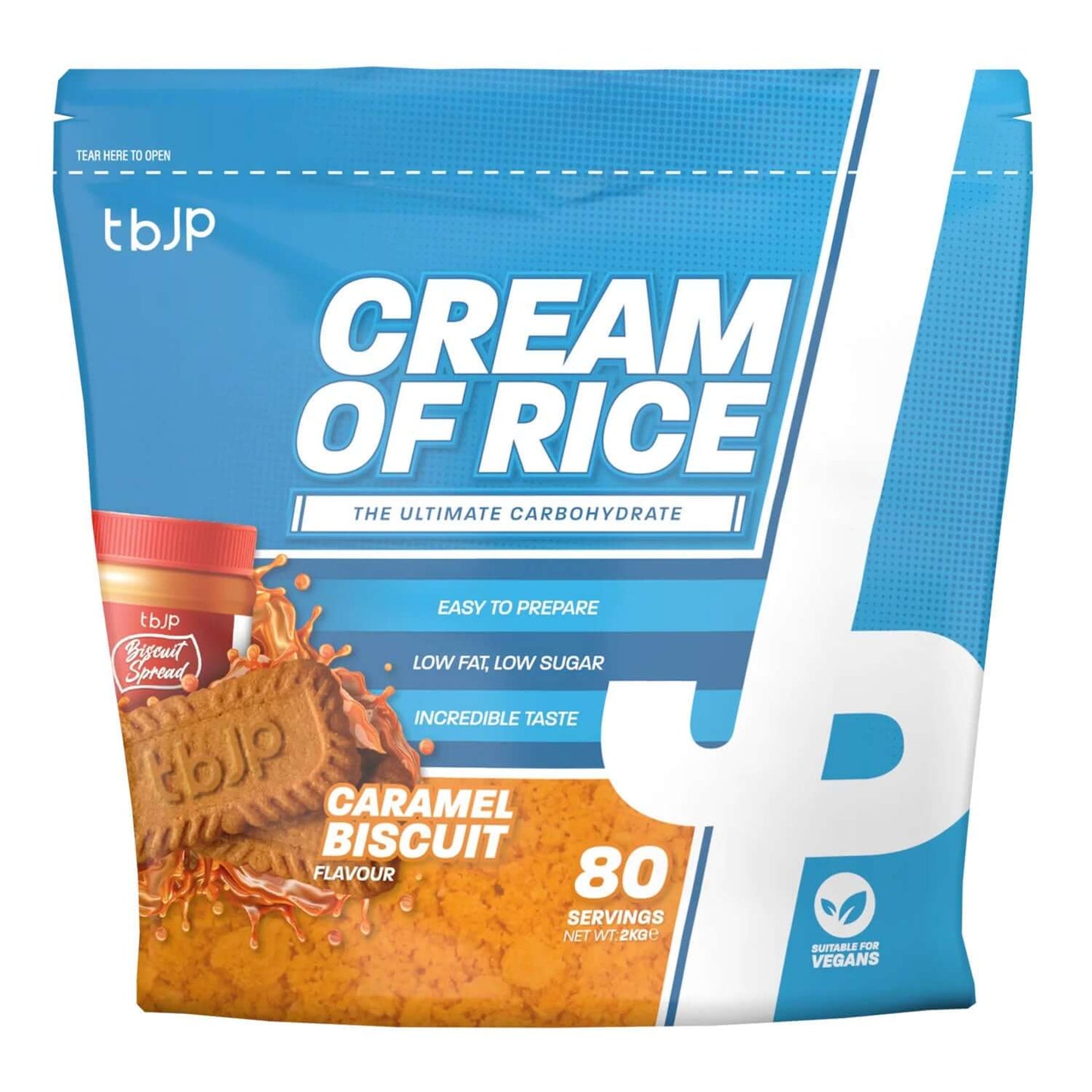 Trained By JP Cream Of Rice Size: 2kg Flavour: Caramel Biscuit