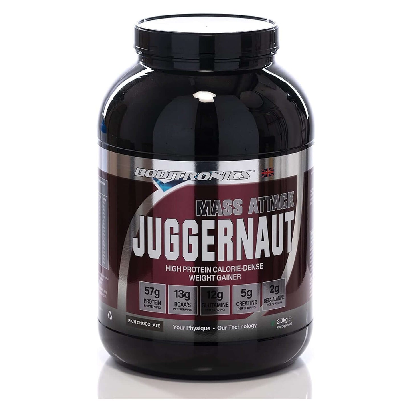 Boditronics Mass Attack Juggernaut Size: 2kg Flavour: Rich Chocolate
