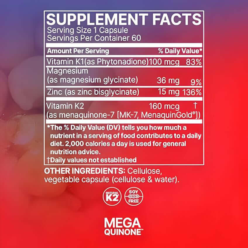 Microbiome Labs MegaQuinone K2-7 Nutrition Facts
