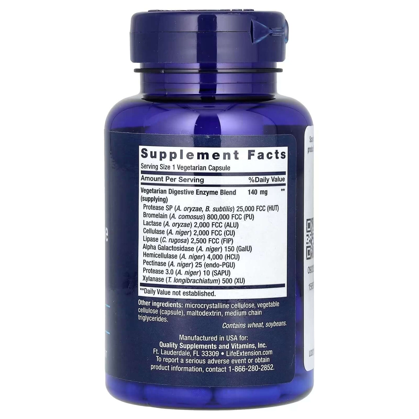 Life Extension Enhanced Super Digestive Enzymes Nutrition Facts