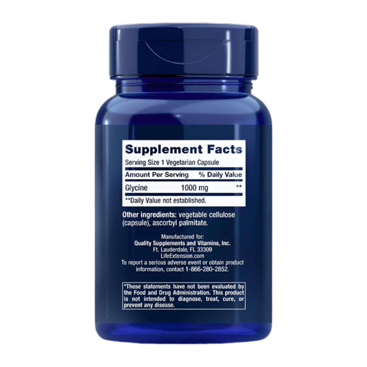 Life Extension Glycine Nutrition Facts