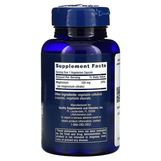 Life Extension Magnesium Citrate Nutrition Facts
