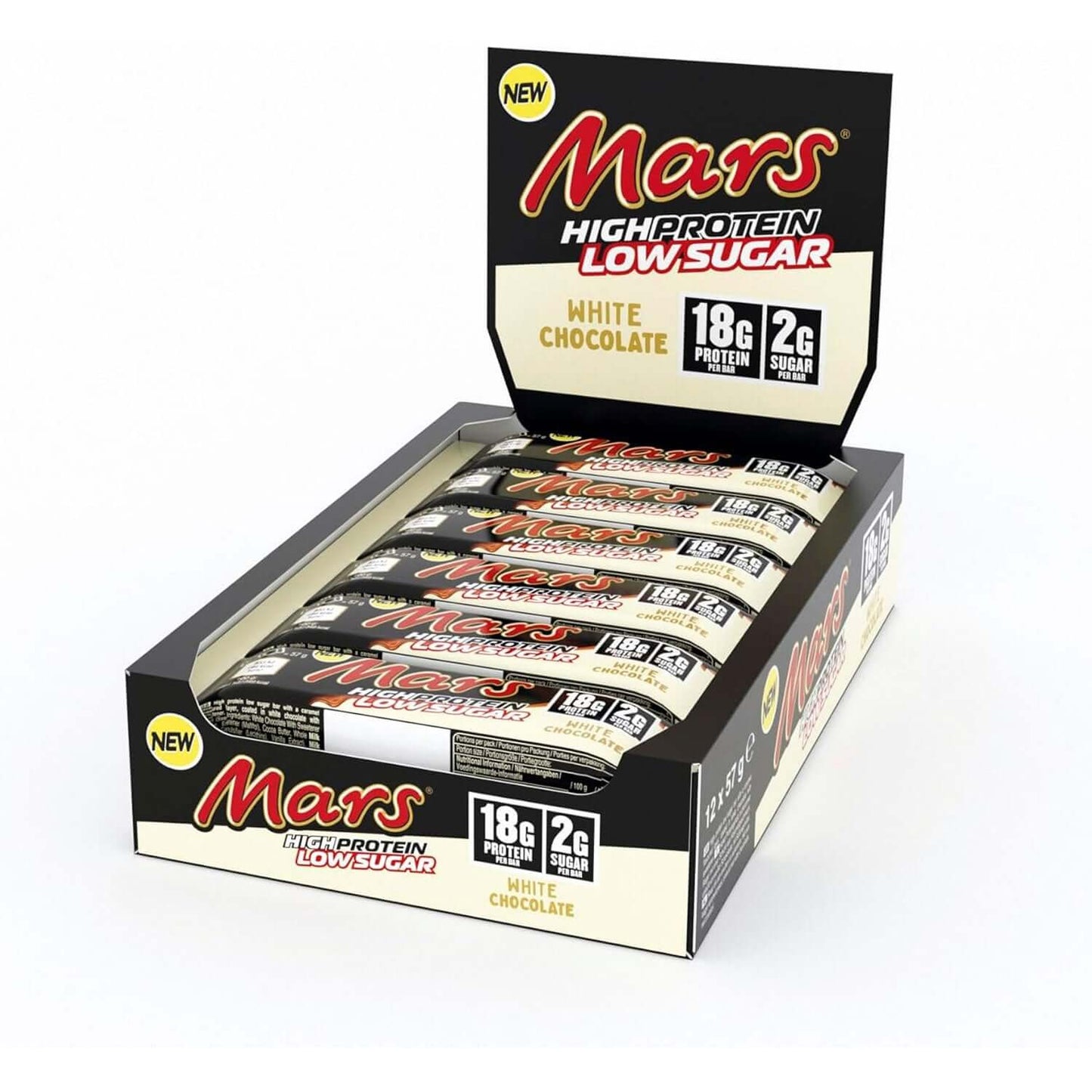 Mars Hi Protein Low Sugar Bars Size: Box of 12 Flavour: White Chocolate