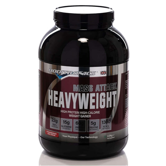 Boditronics Mass Attack Heavyweight Size: 2kg Flavour: Strawberries & Cream