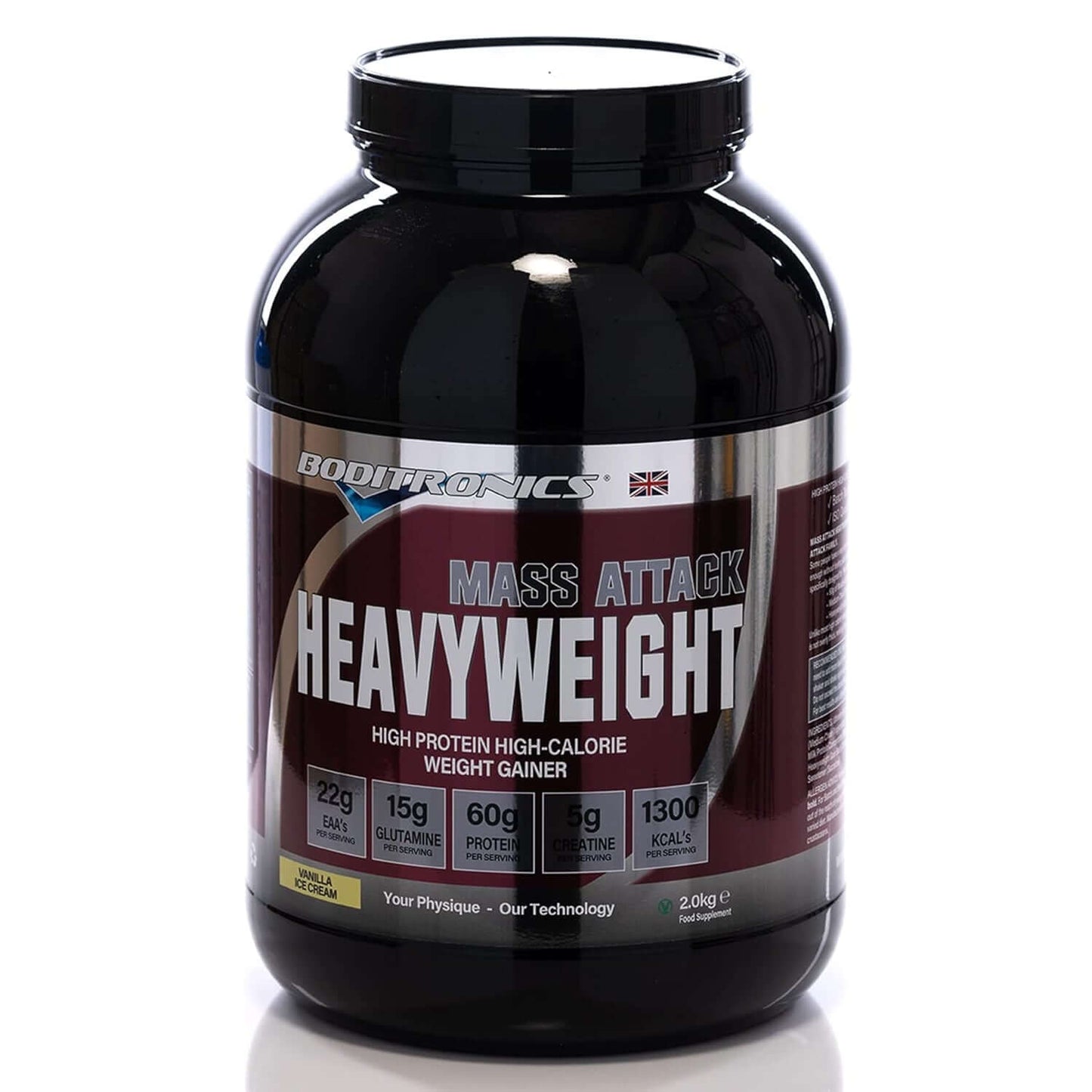 Boditronics Mass Attack Heavyweight Size: 2kg Flavour: Vanilla Ice Cream