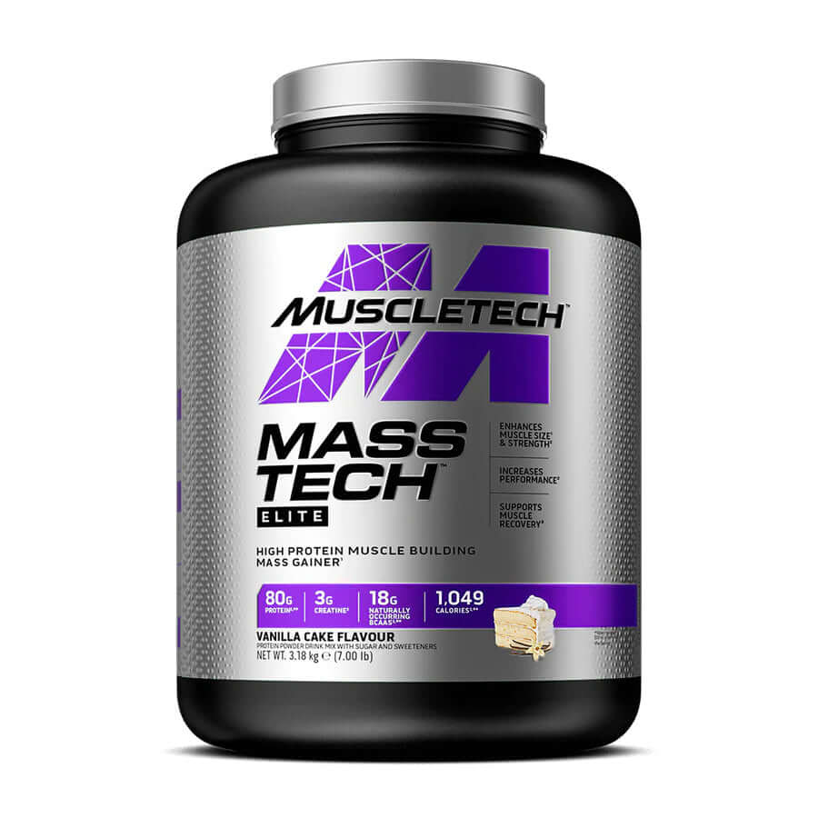 Muscletech Mass Tech Elite Size: 3.18kg Flavour: Vanilla Cake