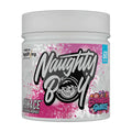 Naughty Boy Menace V2 pre-workout, 420g, Strawberry Sweets flavor, with 60 servings per container.